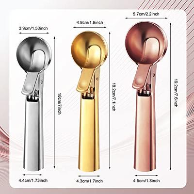 Ice Cream Scoop Stainless Steel Ice Cream Scooper with Trigger Metal Ice  Cream Scoops, Perfect for Frozen Yogurt, Gelatos, Sundaes (Gold) - Yahoo  Shopping