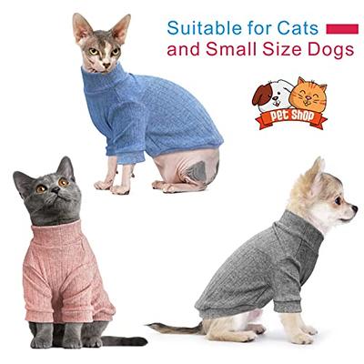 Sphynx Cat Clothes Winter Warm Faux Fur Sweater Outfit, Fashion High Collar Coat for Cats Pajamas for Cats and Small Dogs Apparel, Hairless Cat