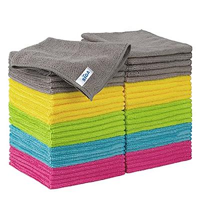 S&T Bulk Microfiber Kitchen, House, & Car Cleaning Cloths - 50 Pack, 11.5 inch x 11.5