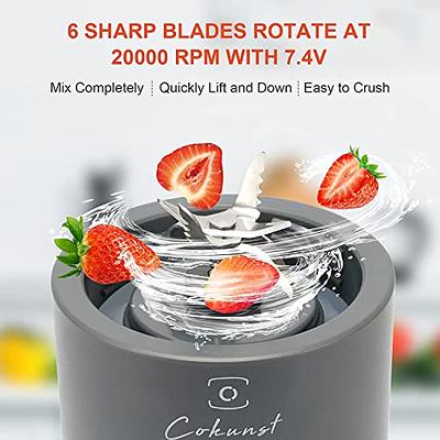  Portable Blender for Shakes and smoothies with Scale, 4000mAh  Personal Electric Blender 15.2 oz,150w 6-Blades Blender Bottles, USB  Rechargeable Mini Fruit Juicer for Travel, Office, Outdoors: Home & Kitchen