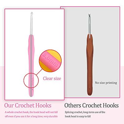 Crochet Hooks Ergonomic Handles 3.0mm Comfortable Grips Crochet Needles  Yarn Weave Knitting Needles