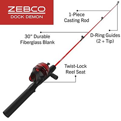 Zebco Slingshot Spincast Reel and Fishing Rod Combo, 5-Foot 6-Inch 2-Piece  Fishing Pole, Pre-Spooled & Dock Demon Spincast Reel and Fishing Rod Combo,  20-Size Reel / 30/ 1-Piece/Medium Rod - Yahoo Shopping