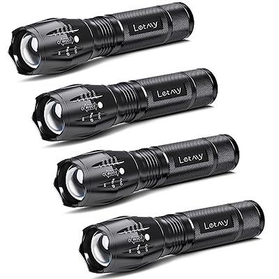 PeakPlus LED Tactical Flashlights High Lumens, Zoomable, 5 Modes