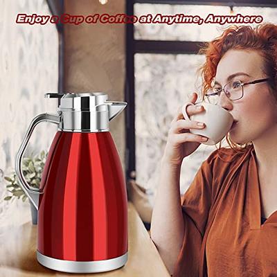 61 Oz Thermal Coffee Carafe,1.8L Stainless Steel Thermos Carafe,Double Wall  Insulated Coffee Server,Fully Sealed Coffee Thermos Dispenser Keep Hot 12  Hours,Vacuum Thermal Pot for Coffee Tea,Red - Yahoo Shopping