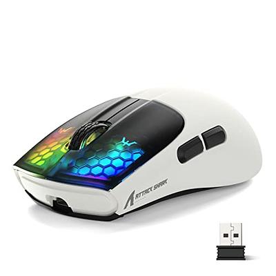 Wireless Gaming Mouse Rechargeable with Silent Rainbow RGB Backlit ,2.4G  USB Nano Receiver Optical Sensor 3 level DPI,Ergonomic Gamer Laptop High
