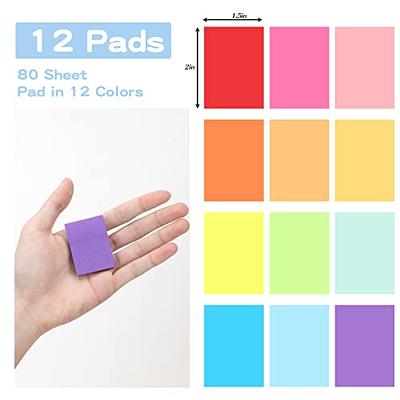 EOOUT 12 Pads Small Sticky Notes, Small Post-it Notes with 12