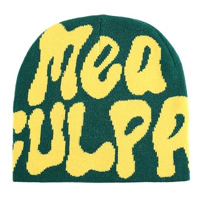 Y2k Beanie Women Culpa, Ideal Gift MEA Graphic Winter Knit Hat