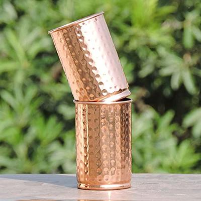 20oz Pure Hammered Copper Tumbler Water Cup with Lid