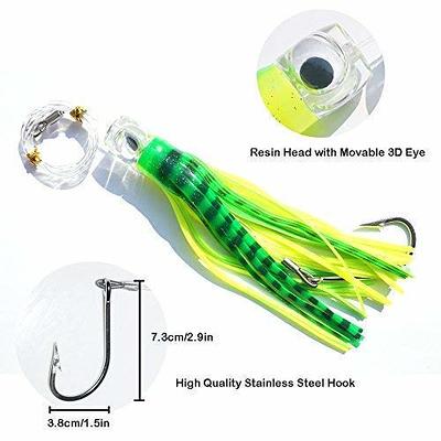 Acrylic Head Octopus Skirt Bait, Big Game Fishing Lure, tuna Lures