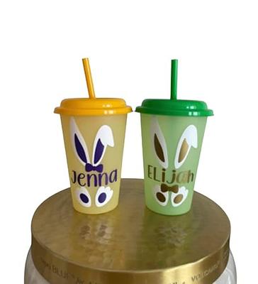 Personalized Kids Cups, Party Favor, Personalized Cups, Kids Reusable Cups,  Personalized Cups With Straws, Personalized Easter Gift 
