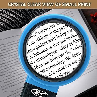 30X 40X Magnifying Glass with Light and Stand, Large Lighted Red