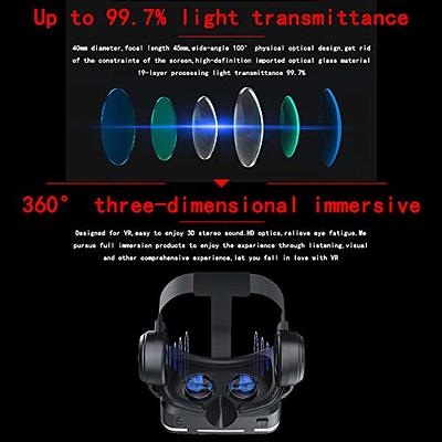 VR Headset Compatible with iPhone & Android Phone - VR Headset for Phone -  Universal Virtual Reality Goggles for Kids and Adults - Cell Phone VR