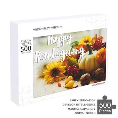 Puzzles for Adults 500 PCS Pieces, Happy Thanksgiving Jigsaw