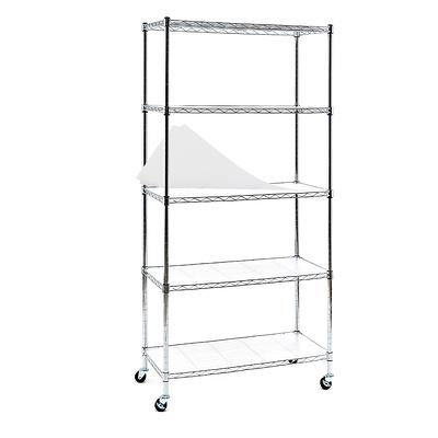 Style Selections Steel 4-Tier Utility Shelving Unit (35.7-in W x 14-in D x  53-in H), Chrome in the Freestanding Shelving Units department at