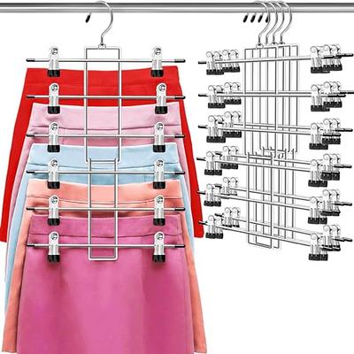 Pants Space Saving Hangers 6 Tier Closet Organizers And - Temu