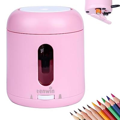 AFMAT Electric Pencil Sharpener, Fully Automatic Pencil Sharpener for Colored Pencils 7-11.5mm, Auto in & Out, Rechargeable Hands-Free Pencil