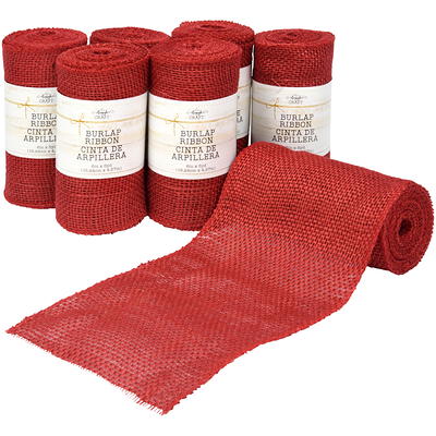 6 Red Burlap Roll - 10 Yards - Finished Edge - Jute Burlap Fabric 6 Inch