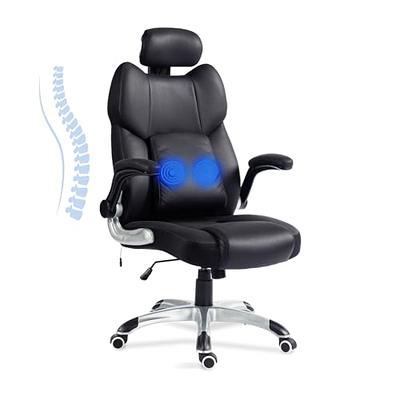 ONPNO Reclining Office Chair with Massage, Ergonomic w/Foot Rest, PU  Leather Executive Computer w/Heated, Padded Armrest, High Back Swivel  Recliner for Home Study (Black) - Yahoo Shopping