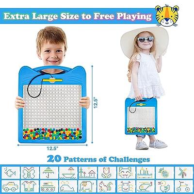  LQYoyz Magnetic Drawing Board for Toddlers, 13.2x13.2'' Travel  Toys Doodle Board with 2 Magnetic Pen & 106 Beads, Magnetic Dot Art  Educational Toddler Toy for 3 4 5 6 Year Old