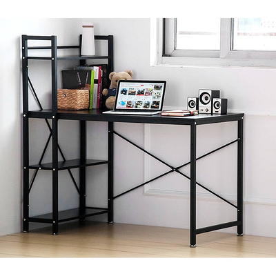 ivinta Computer Desk with Shelves, Office Desk for Living Room,Small Desk  with Storage Space, Home Office Desks, Vanity Desk with Gold Legs PC Laptop