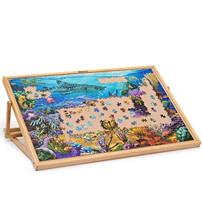 Wooden Jigsaw Puzzle Board Table for 1500 Pieces with Drawers and