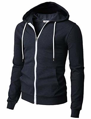 H2H Mens Lightweight Hoodies with Kangaroo Pocket and Drawcords