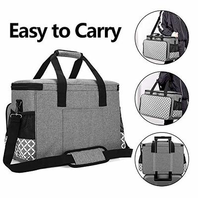 CURMIO Sewing Machine Carrying Case for Most Standard Sewing Machine,  Portable Travel Tote Bag with Compartments and Pockets for Sewing Supplies