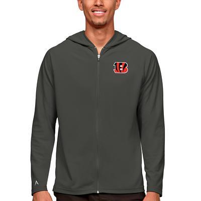 Men's Antigua Black Cincinnati Bengals Logo Victory Pullover