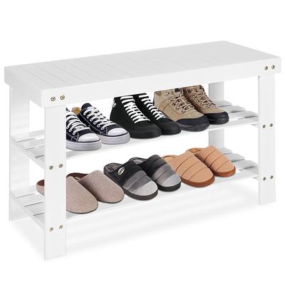 Lavish Home 3-Tier Bamboo Shoe and Boot Rack Bench