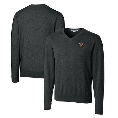 Women's San Francisco 49ers Cutter & Buck Charcoal Helmet Logo Lakemont  Tri-Blend V-Neck Pullover Sweater