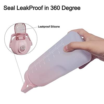 2L Water Bottle with Straw Handle Portable Plastic Water Bottle