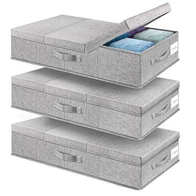 Supowin Underbed Storage Containers 3 Pack, Large Under Bed Storage Bins  with Lids, Foldable Sturdy Under the Bed Storage Drawer for Organizing  Clothes, Shoes, Blankets, Pillows-Grey - Yahoo Shopping