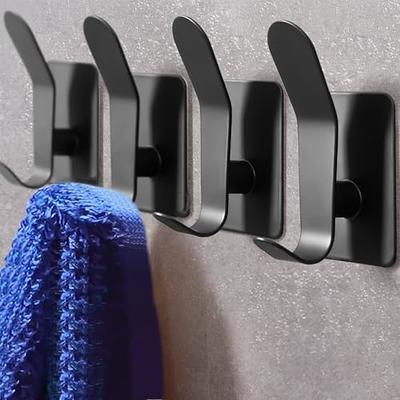 UEMUSI Towel Hooks, Stainless Steel Adhesive Hooks Heavy Duty, 4