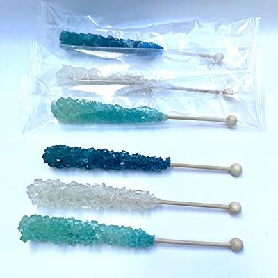 Light Blue & White Rock Candy Crystal Sticks - Cotton Candy and Original  Sugar Flavors