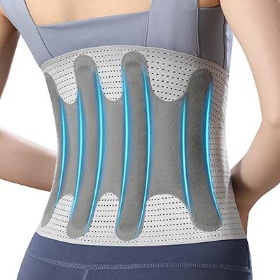 Heated Back Brace, Compression Lumbar Support Belt with Heating Pad for  Lower Back Pain Herniated Disc and Scoliosis Pain Relief, Breathable Mesh 