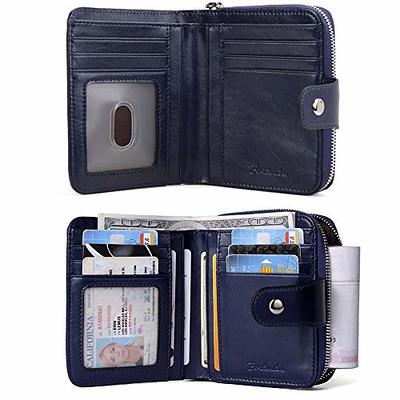 Travelambo Womens Walllet RFID Blocking Bifold Multi Card Case Wallet with  Zipper Pocket 