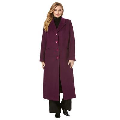 Plus Size Women's Leather Swing Coat by Jessica London in Midnight Violet ( Size 24) Leather Jacket - Yahoo Shopping