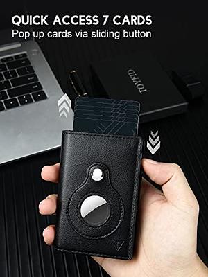 Airtag Wallet Case Genuine Leather Credit Card Holder Magnetic Air Tag  Cover