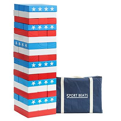 Large Tower Wooden Stacking Outdoor Games for Adults and Family Yard Lawn Blocks  Games - Includes Rules and Carrying Bag-54 Pcs Premium Wood: Buy Online at  Best Price in UAE 