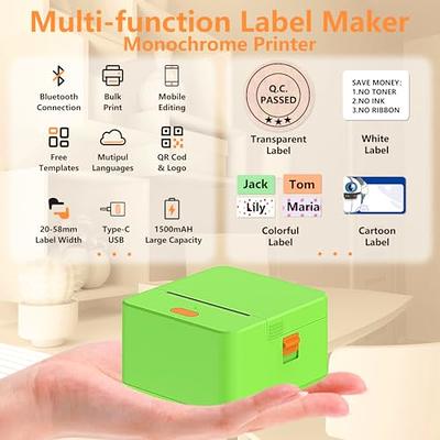 NELKO Label Maker Machine with Tape, P21 Portable Bluetooth Label Printer,  Wireless Handheld Sticker Maker Mini Label Makers with Multiple Templates  for Organizing Storage Barcode Office Home, White