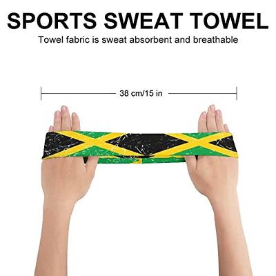 Jamaica Jamaican Flag Caribbean Art Moisture Wicking Sweatband for