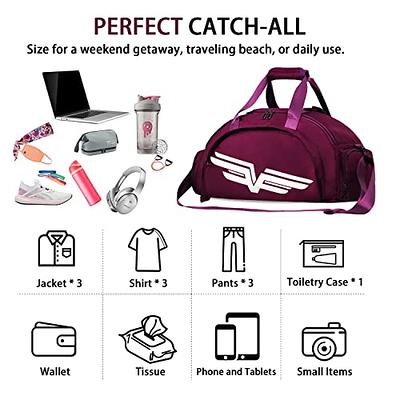 MABROUC Duffle Bag For Women, Sports Duffel Bag for Gym with Wet Pocket &  Shoe Compartment, Overnight Weekender Travel Bag(Pink)