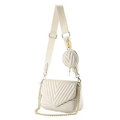 Travistar Crossbody Bags for Women Small Handbags PU Leather Shoulder Bag Purse Evening Bag Quilted Satchels with Chain Strap