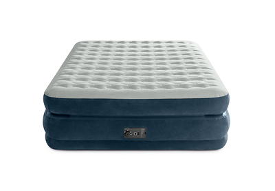 Intex Truaire Luxury Queen Air Mattress Airbed with Lumbar Support and Built in Pump