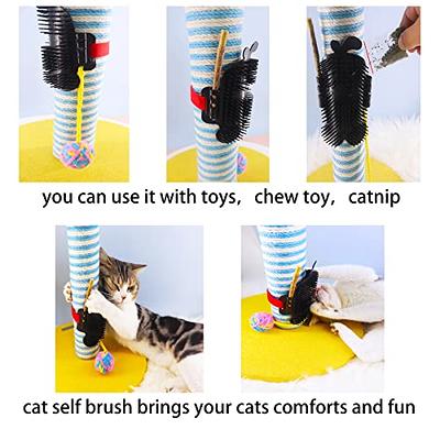 2 Pack Corner Brush for Cats, Self Groomer Grooming Wall Massage Brush with  Catnip Softer Cat Wall Comb Self Massage Tool for Long & Short Fur Kitten