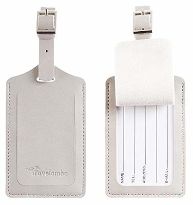 Travelambo Luggage Tag Faux Leather for Suitcase Women Kids Funny Cute