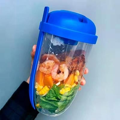 Salad Meal Shaker Cup With Fork And Dressing Holder