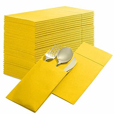 Yellow Paper Napkins | Linen Feel Guest Disposable Cloth Like Dinner  Napkins | Hand Towels | Soft, Absorbent, Paper Hand Napkins for Kitchen