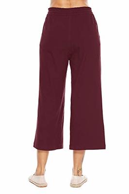 Gufesf Women's Cotton Linen Palazzo Pants Summer Wide Leg Long