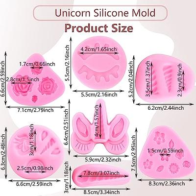 Unicorn Silicone Mold Horn Ears & Eyelash Cake Topper Molds 3D Set  Fondant PINK